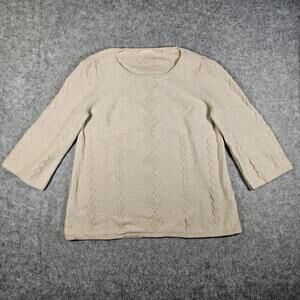 Soft Surroundings Womens Cotton Cashmere Silk Boho Hippie Sweater Size Large